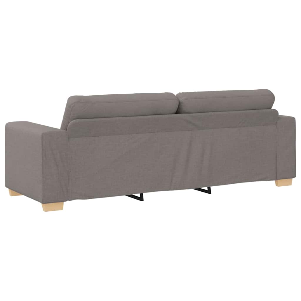3-Sitzer Sofa mit Kissen Taupe Stoff