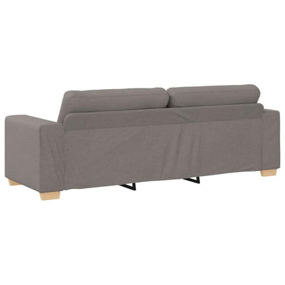 3-Sitzer Sofa mit Kissen Taupe Stoff