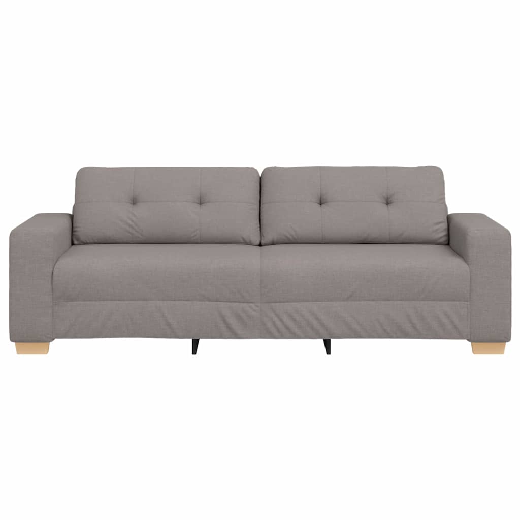 3-Sitzer Sofa mit Kissen Taupe Stoff