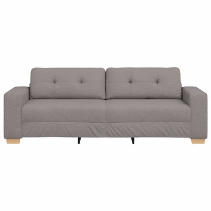 3-Sitzer Sofa mit Kissen Taupe Stoff