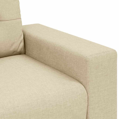3-Sitzer Sofa mit Kissen Creme Stoff