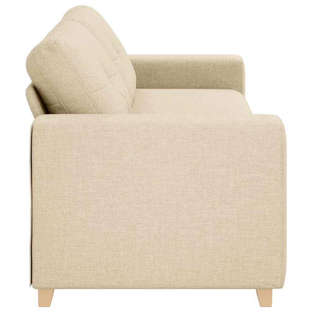 3-Sitzer Sofa mit Kissen Creme Stoff