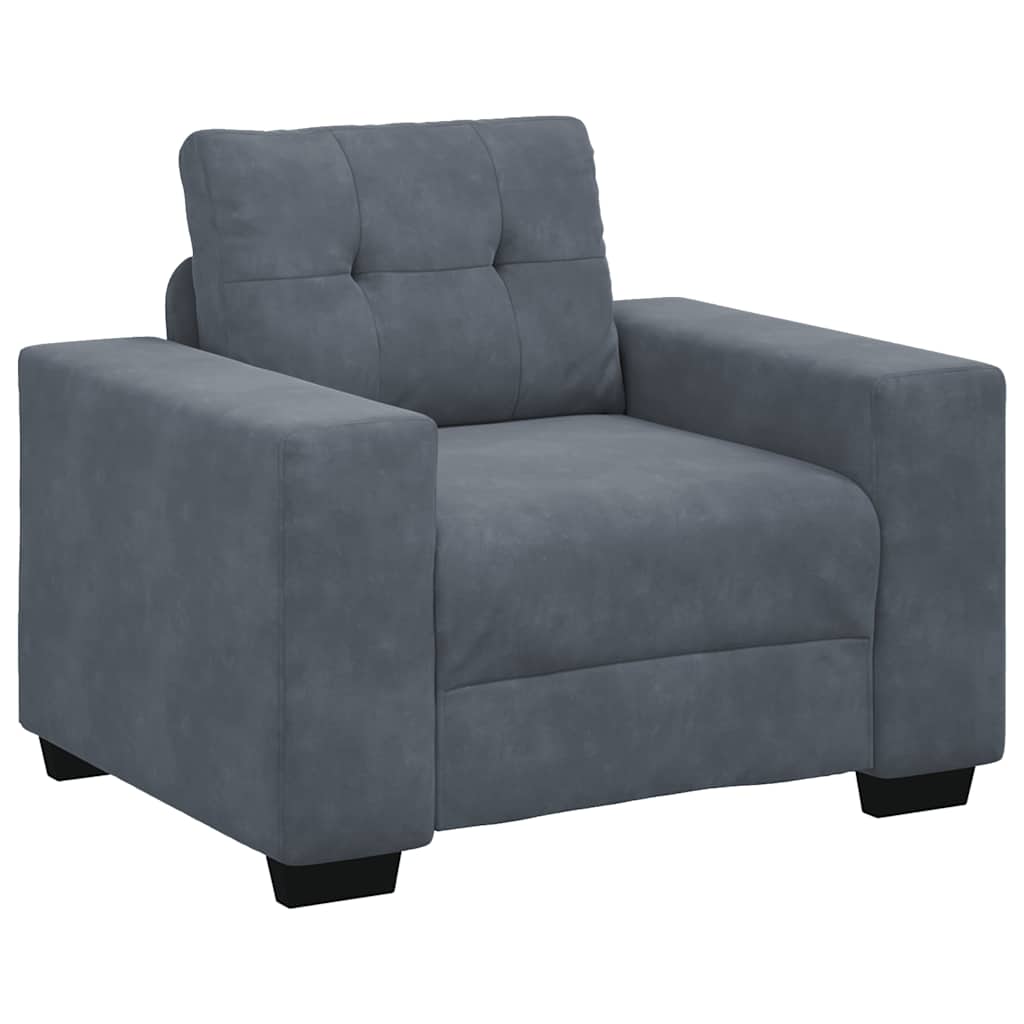 Sessel Dunkelgrau 60 cm Samt