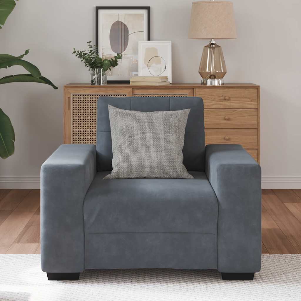 Sessel Dunkelgrau 60 cm Samt