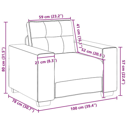 Sessel Dunkelgrau 60 cm Samt