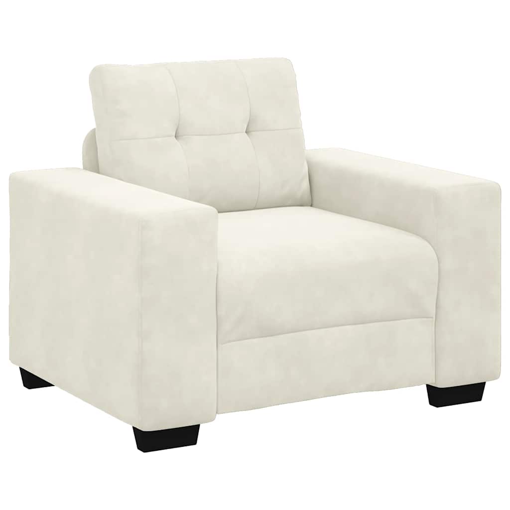 Lænestol Creme 59 cm Fløjl