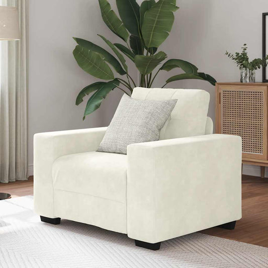 Lænestol Creme 59 cm Fløjl