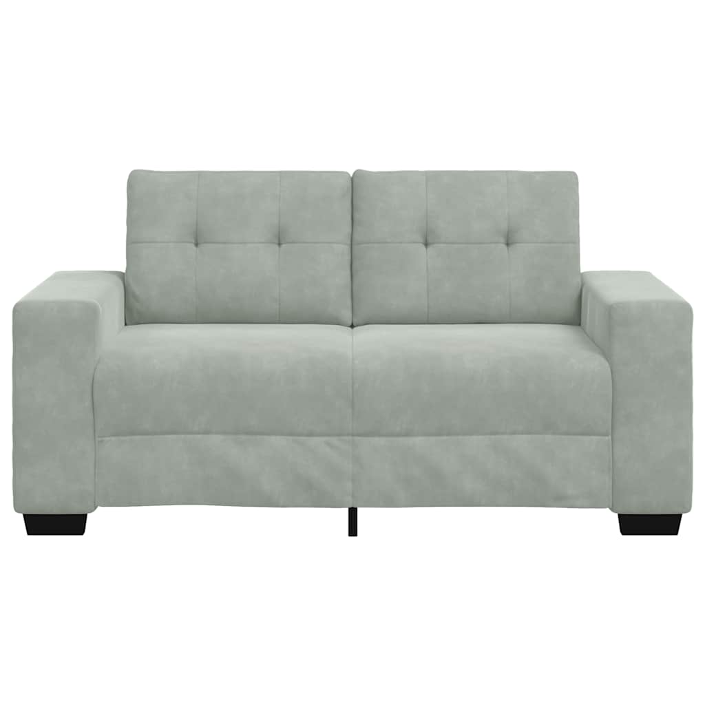 Zweisitzer-Sofa Hellgrau 120 cm Samt
