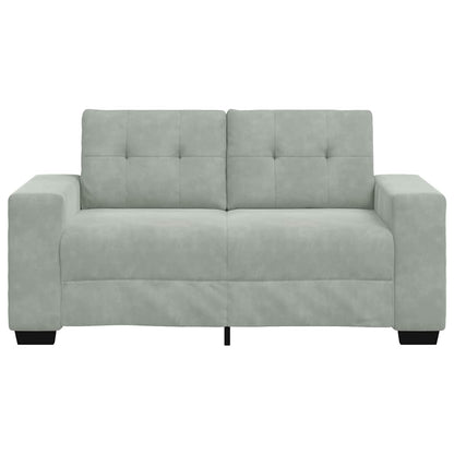 Zweisitzer-Sofa Hellgrau 120 cm Samt
