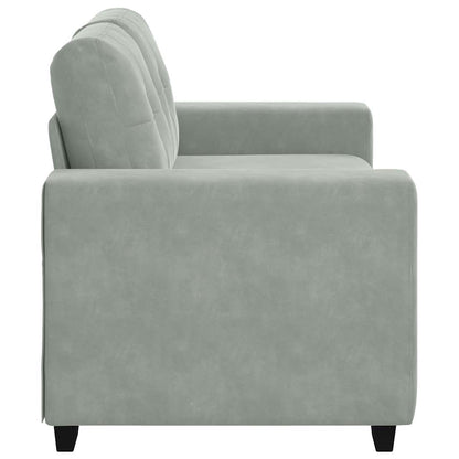 Zweisitzer-Sofa Hellgrau 120 cm Samt