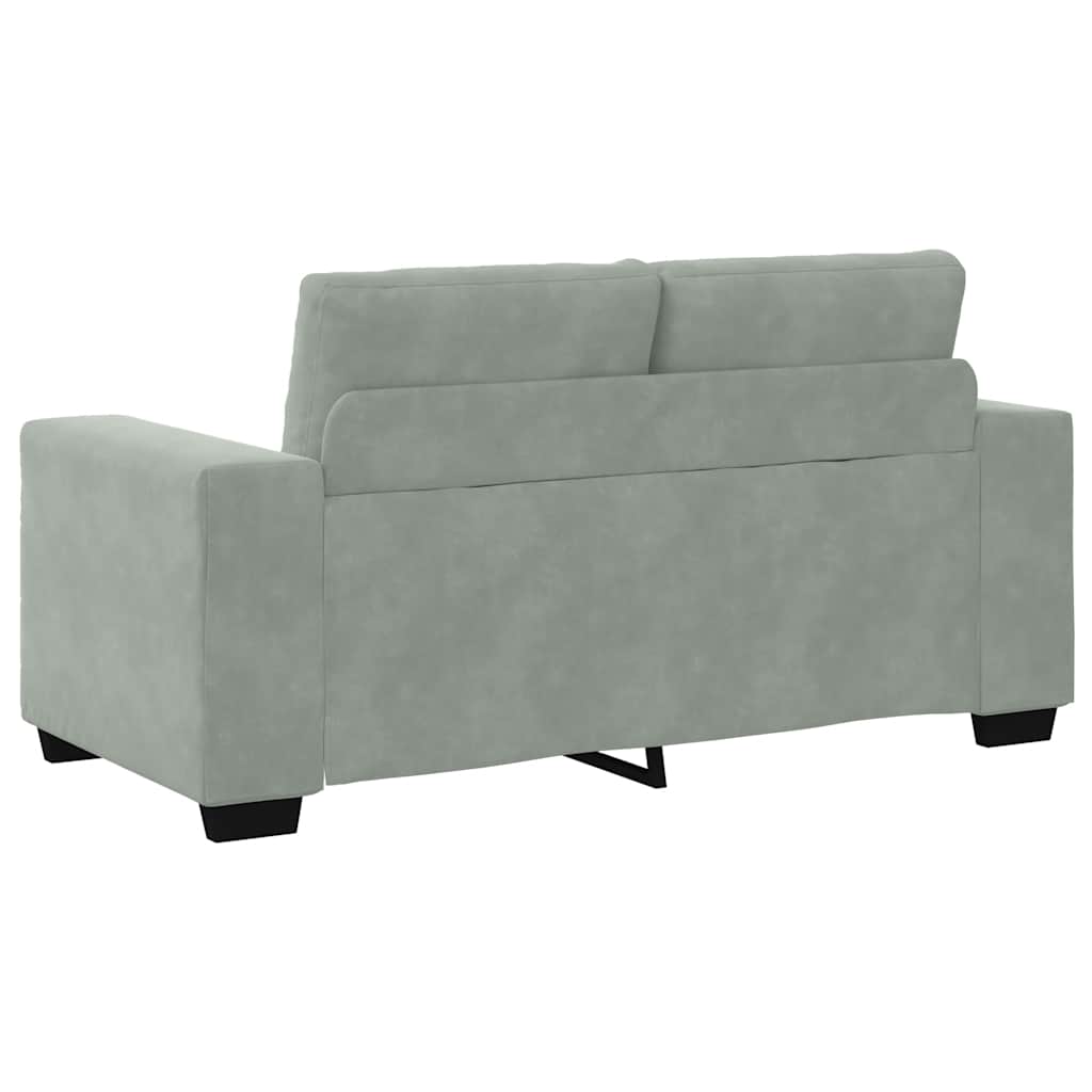 Zweisitzer-Sofa Hellgrau 120 cm Samt