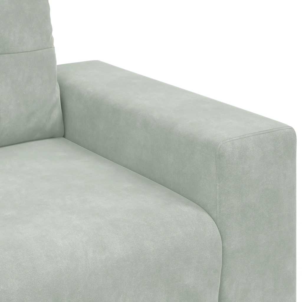 Zweisitzer-Sofa Hellgrau 120 cm Samt