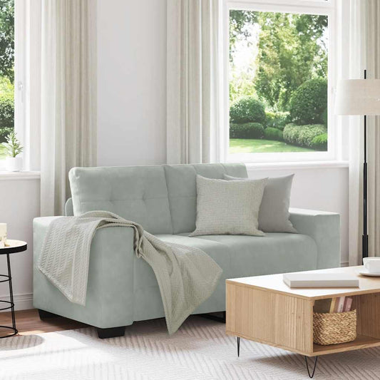 Zweisitzer-Sofa Hellgrau 120 cm Samt