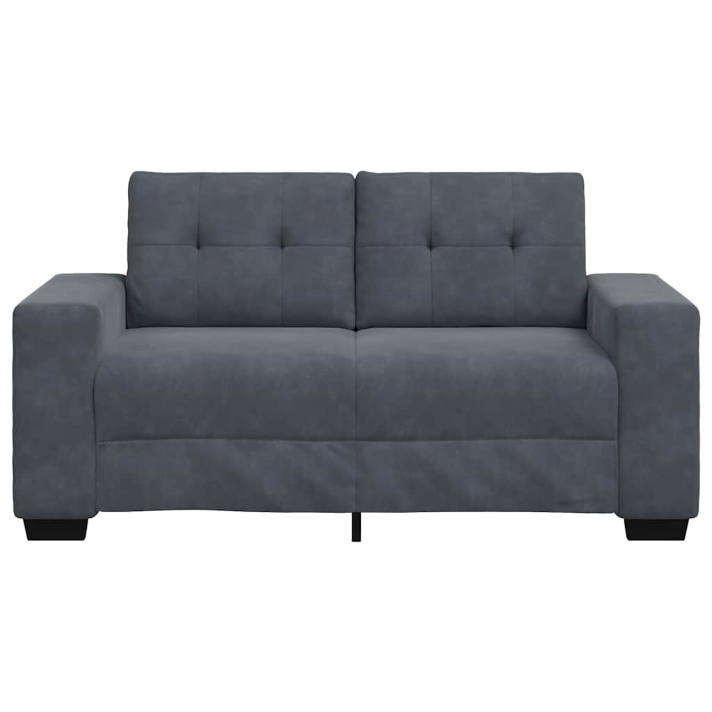 Zweisitzer-Sofa Dunkelgrau 120 cm Samt