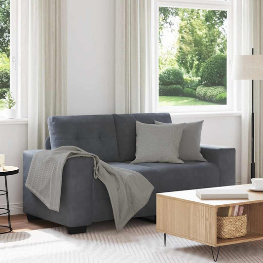 Zweisitzer-Sofa Dunkelgrau 120 cm Samt