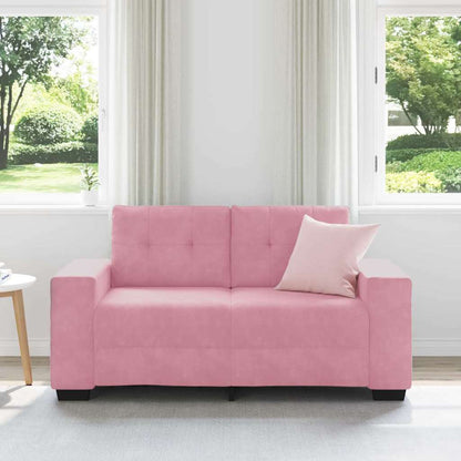 | Zweisitzer-Sofa | mit Kissen Rosa Samt