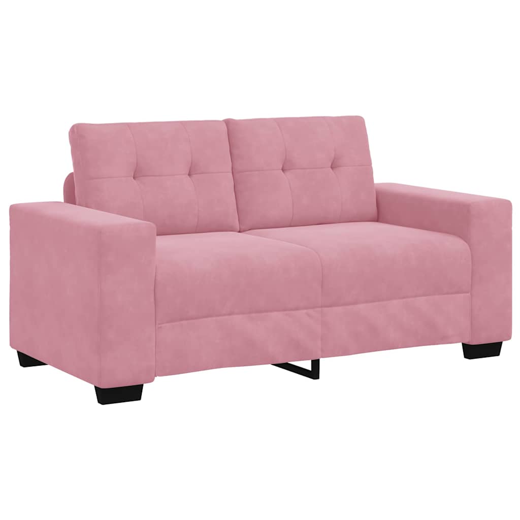| Zweisitzer-Sofa | mit Kissen Rosa Samt