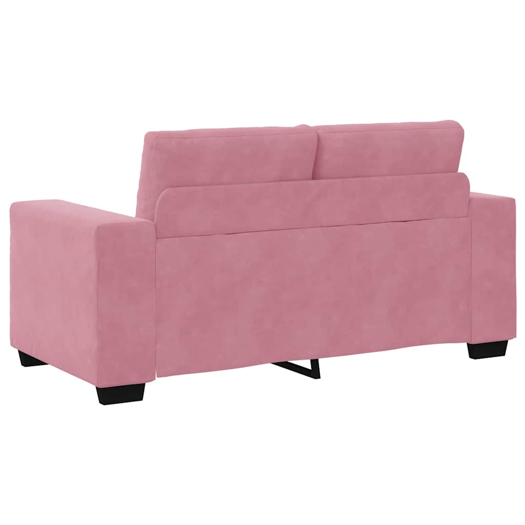 | Zweisitzer-Sofa | mit Kissen Rosa Samt