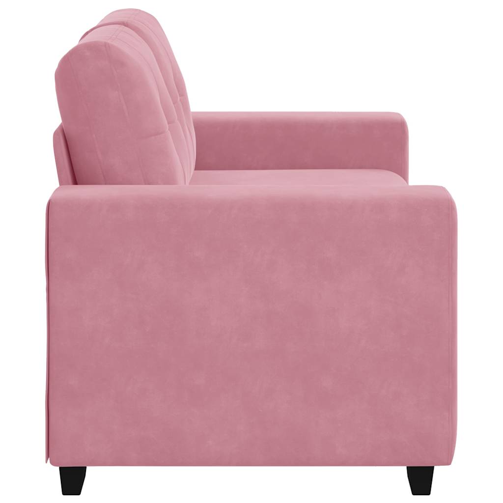 | Zweisitzer-Sofa | mit Kissen Rosa Samt