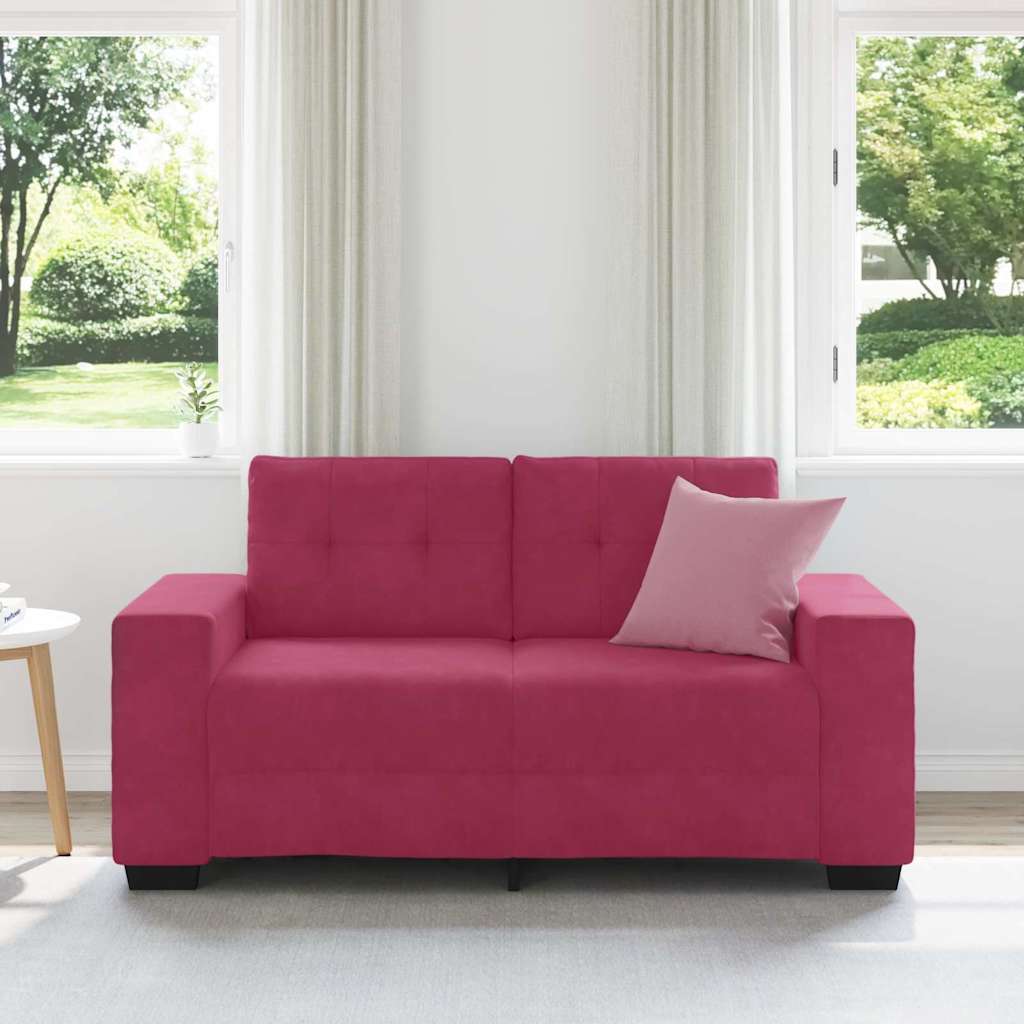Zweisitzer-Sofa Weinrot 120 cm Samt