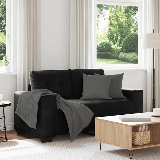 Zweisitzer-Sofa Schwarz 120 cm Samt