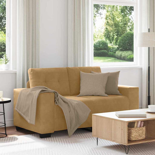 Zweisitzer-Sofa Braun 120 cm Samt