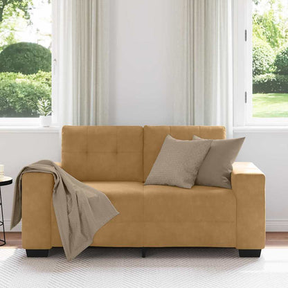 Zweisitzer-Sofa Braun 120 cm Samt