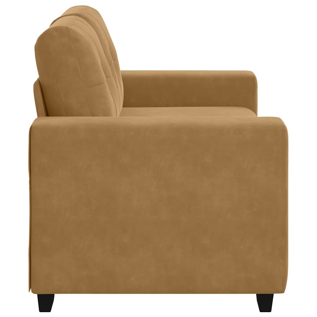 Zweisitzer-Sofa Braun 120 cm Samt