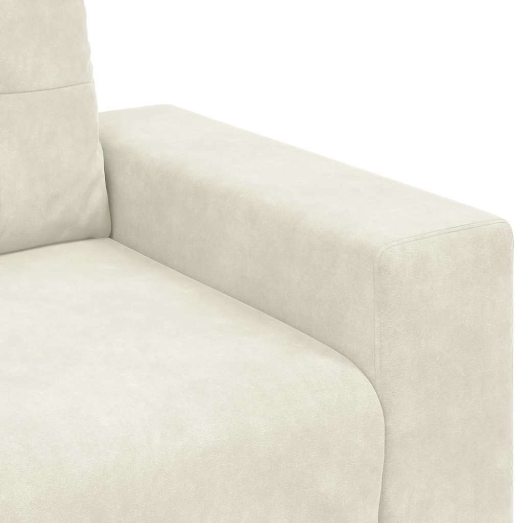 Zweisitzer-Sofa Creme 120 cm Samt