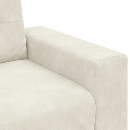 | Zweisitzer-Sofa | mit Kissen Creme Samt