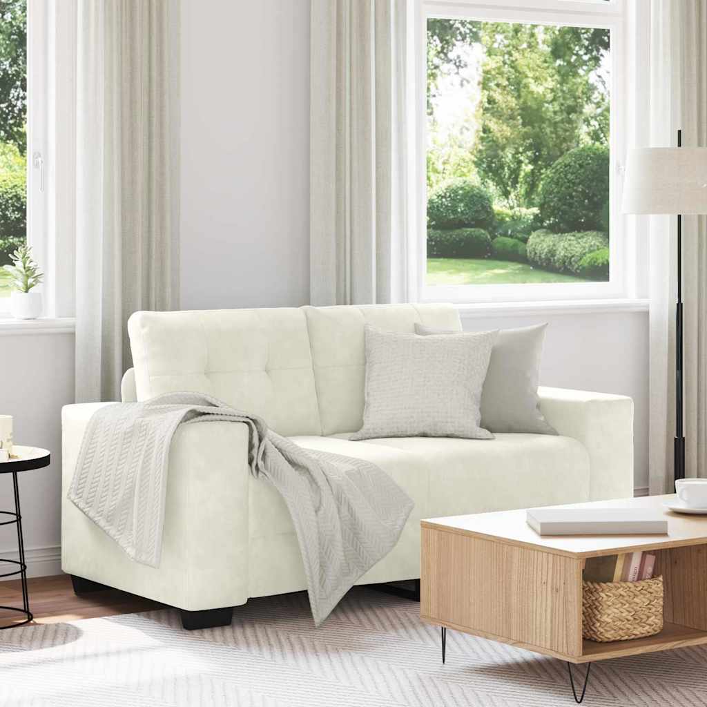 Zweisitzer-Sofa Creme 120 cm Samt