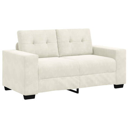 | Zweisitzer-Sofa | mit Kissen Creme Samt
