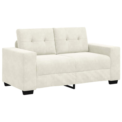 | Zweisitzer-Sofa | mit Kissen Creme Samt