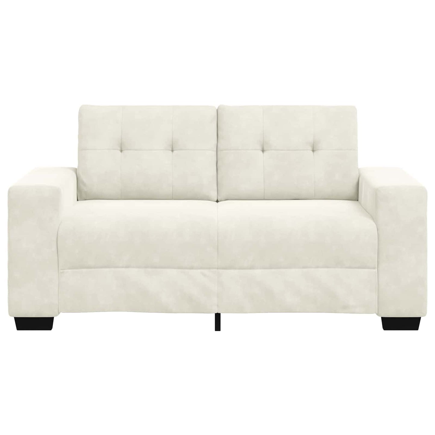 | Zweisitzer-Sofa | mit Kissen Creme Samt
