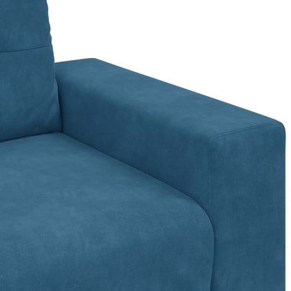 | Zweisitzer-Sofa | mit Kissen Blau Samt