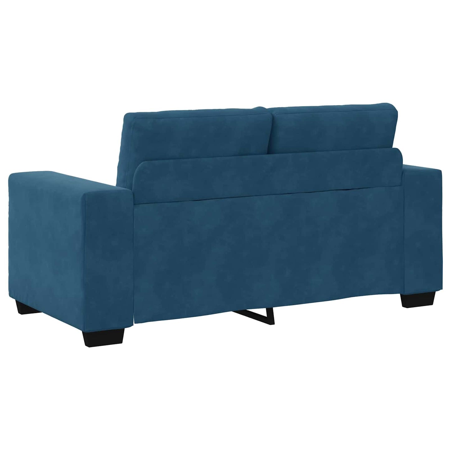 | Zweisitzer-Sofa | mit Kissen Blau Samt