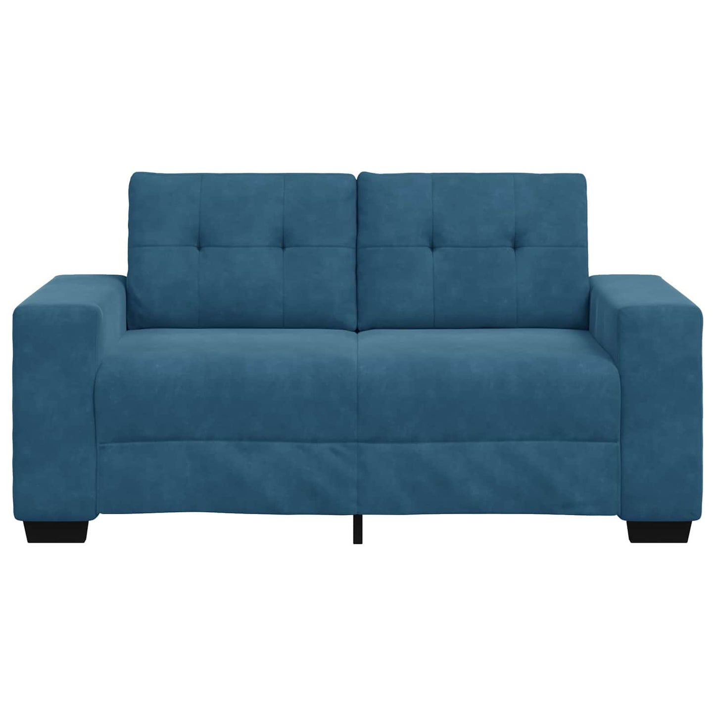 | Zweisitzer-Sofa | mit Kissen Blau Samt