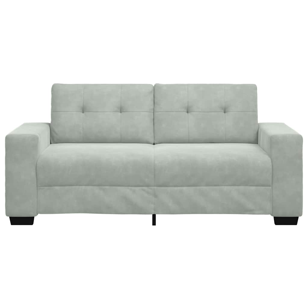 Zweisitzer-Sofa Hellgrau 140 cm Samt