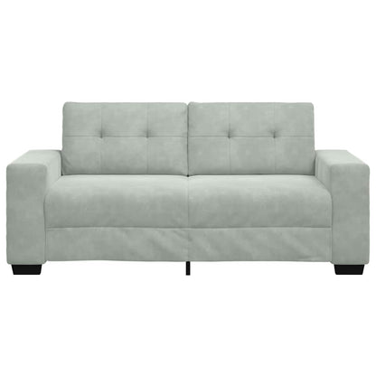 Zweisitzer-Sofa Hellgrau 140 cm Samt