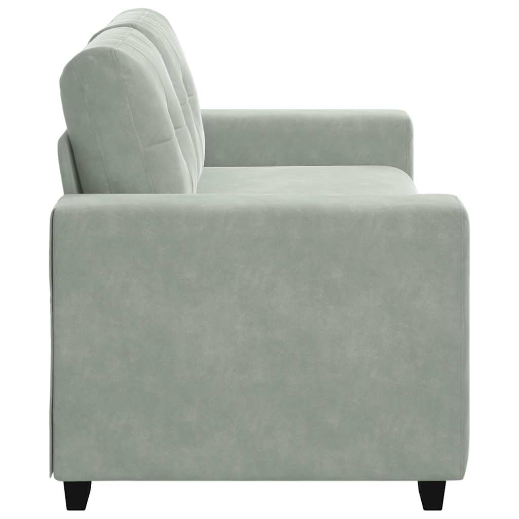 Zweisitzer-Sofa Hellgrau 140 cm Samt