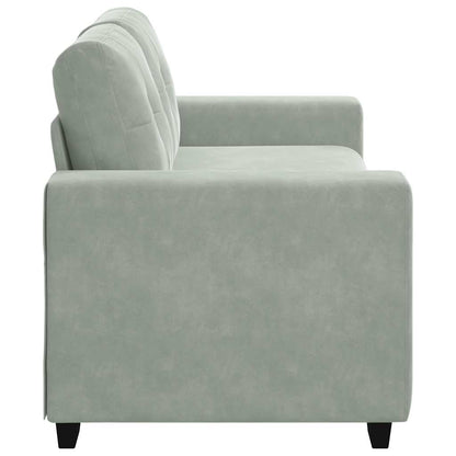 Zweisitzer-Sofa Hellgrau 140 cm Samt