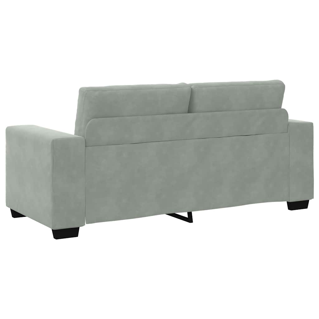 Zweisitzer-Sofa Hellgrau 140 cm Samt