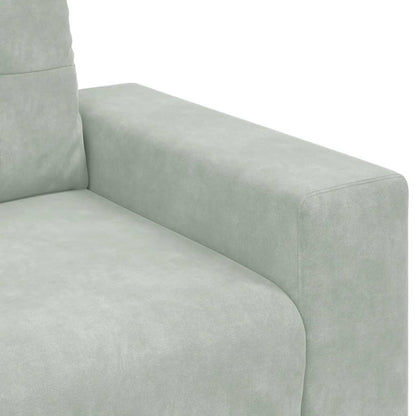 Zweisitzer-Sofa Hellgrau 140 cm Samt