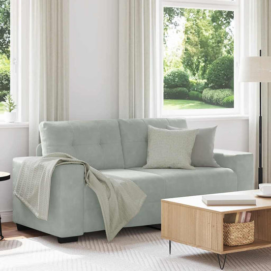 Zweisitzer-Sofa Hellgrau 140 cm Samt