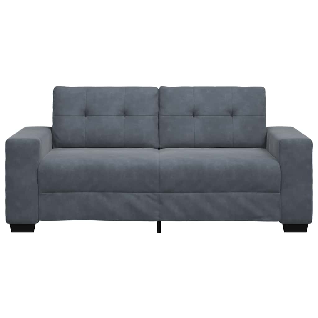 Zweisitzer-Sofa Dunkelgrau 140 cm Samt