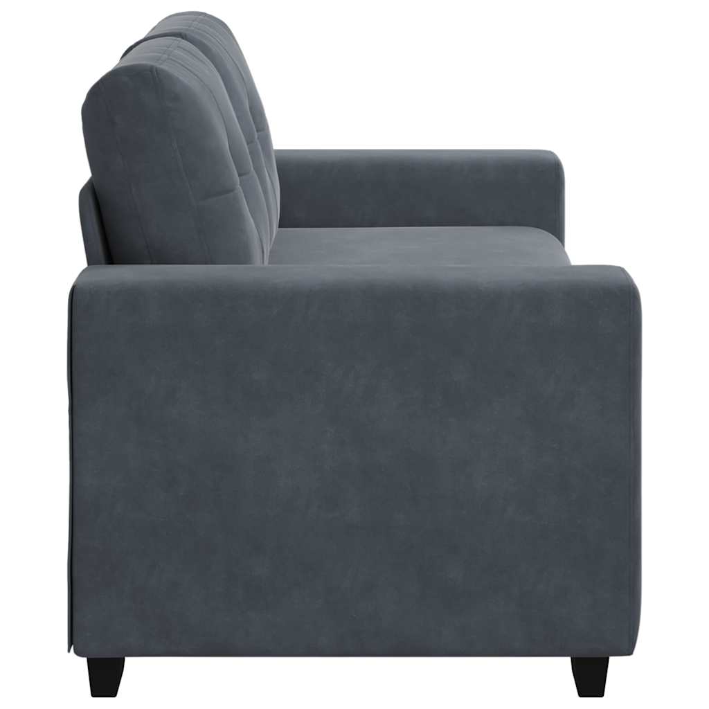 Zweisitzer-Sofa Dunkelgrau 140 cm Samt