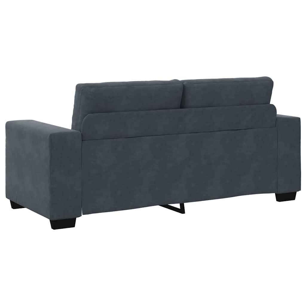 Zweisitzer-Sofa Dunkelgrau 140 cm Samt