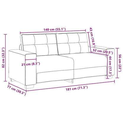 Zweisitzer-Sofa Rosa 140 cm Samt