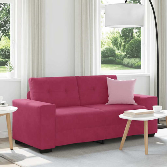 Zweisitzer-Sofa Weinrot 140 cm Samt
