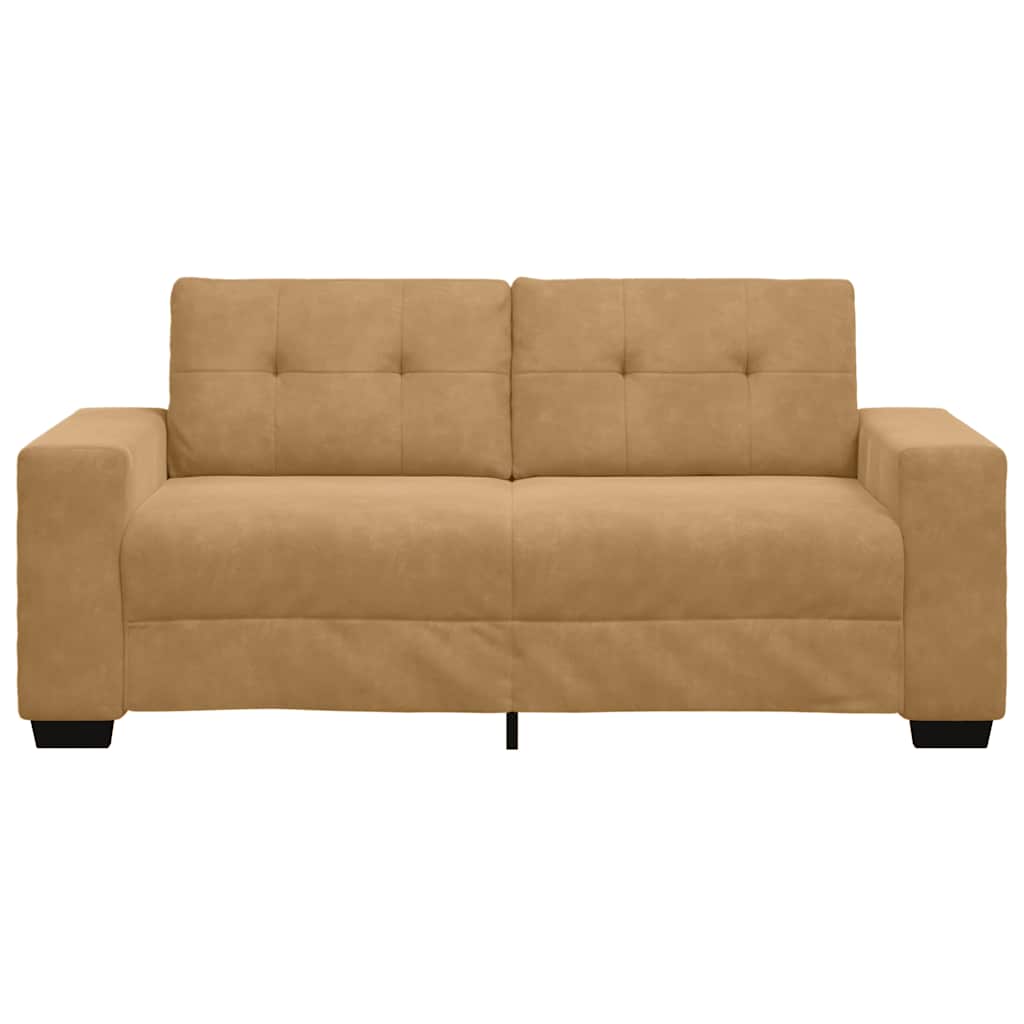 Zweisitzer-Sofa Braun 140 cm Samt